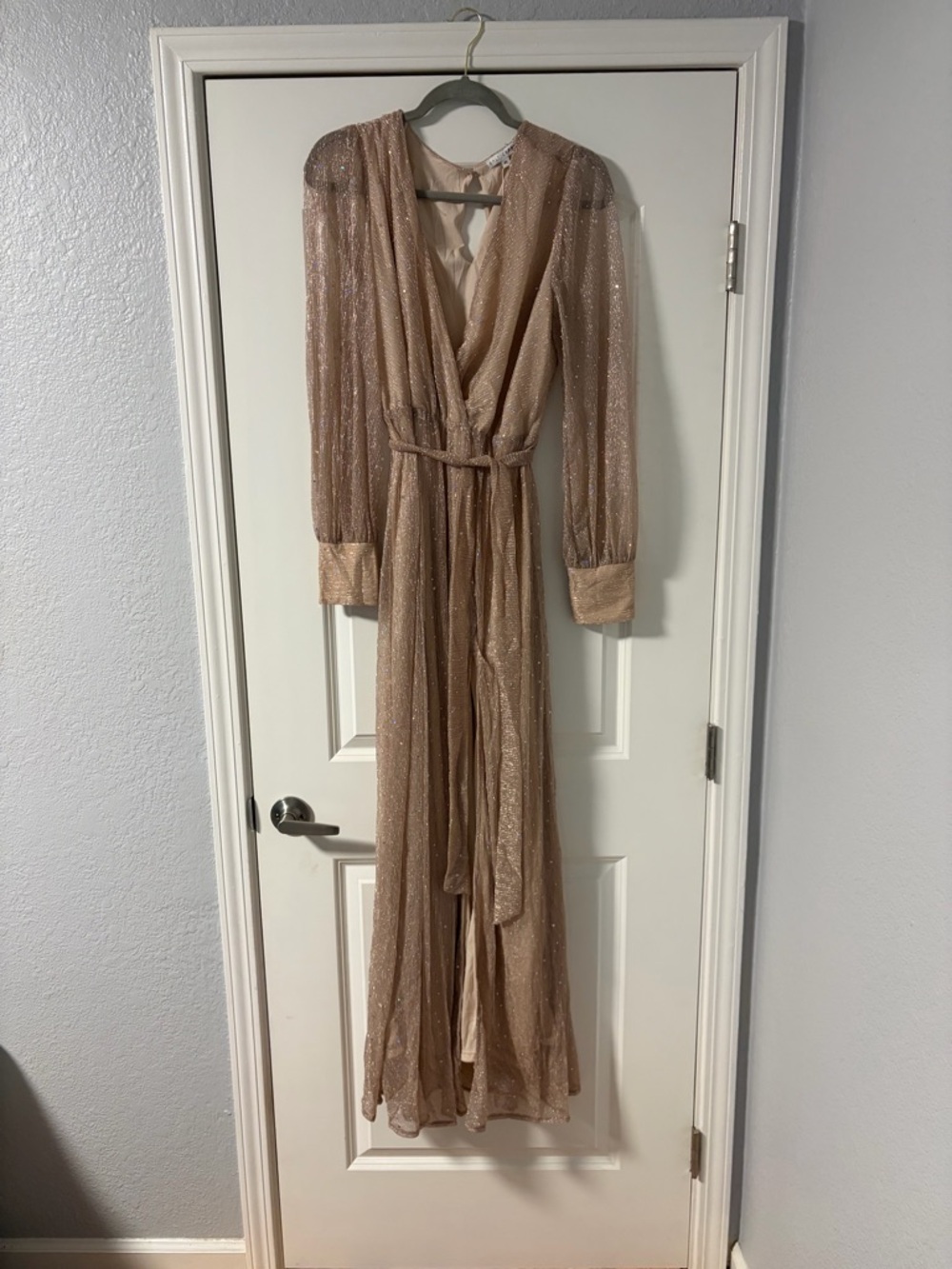 Baltic Born Metallic Champagne Gold Maxi Dress